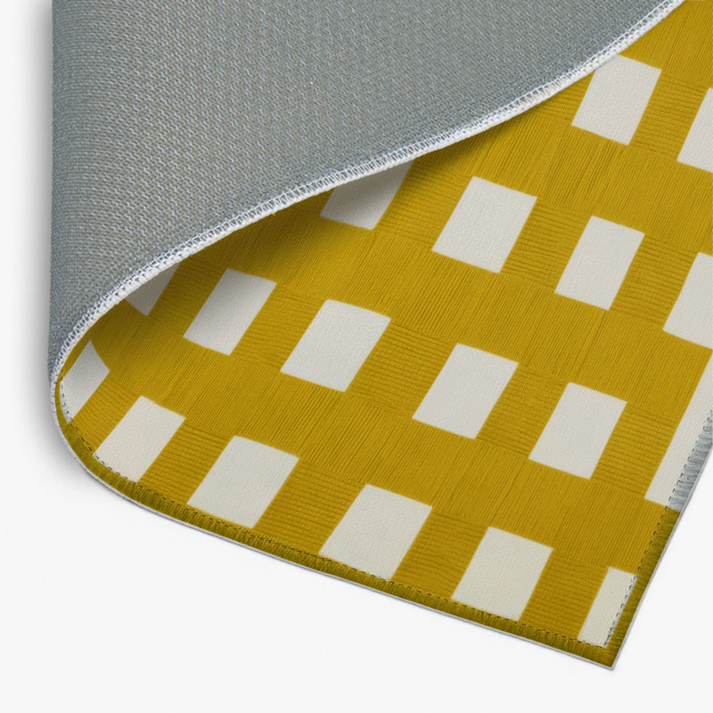 Tapis d'intérieur et d'extérieur à carreaux brun