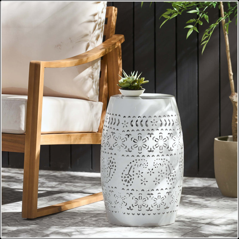 Table d'appoint Ruby Lace Cut, White