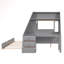 Lit superposé simple au-dessus de 3 tiroirs avec bureau intégré avec lit gigogne et tablettes Erlis-231181398