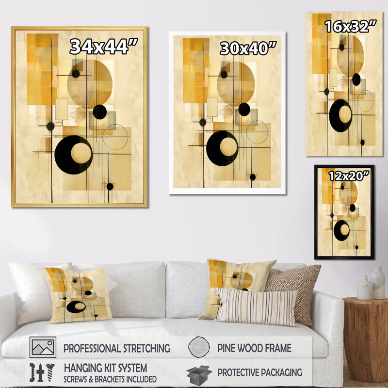 Beige géométrie en mouvement II sur toile, Toile tendue, H 32 po x l 16 po x P 1 po