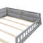Lit plateforme tapissier en bois pleine grandeur avec garde-corps et coussin-32698966