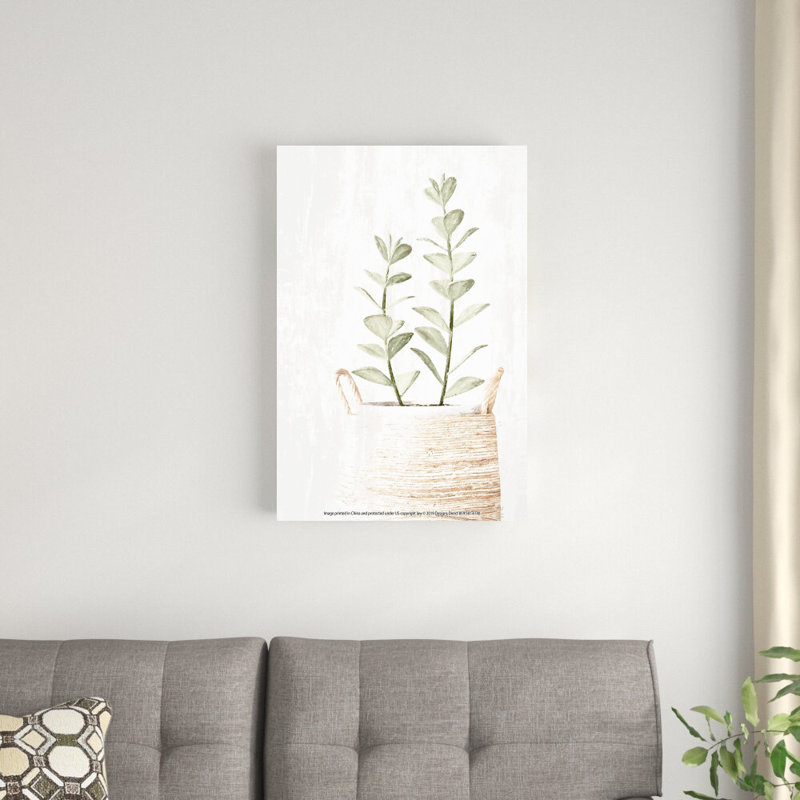 " Eucalyptus In Basket " Painting Print, 30" H x 20" W x 1.25" D