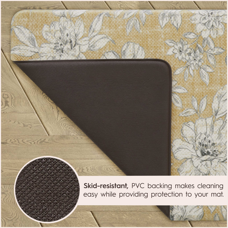 Gray 48" PVC Anti-Fatigue Kitchen Mat
