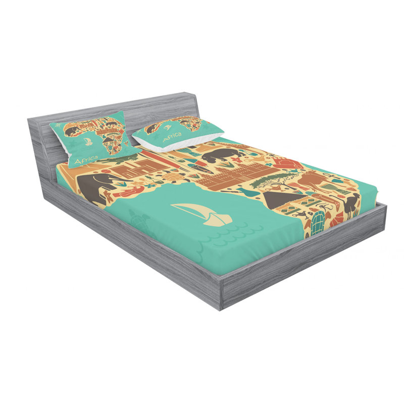 Microfiber Patterned Sheet Set, Queen Sheet Set + Fitted Sheet + 2 Pillowcases