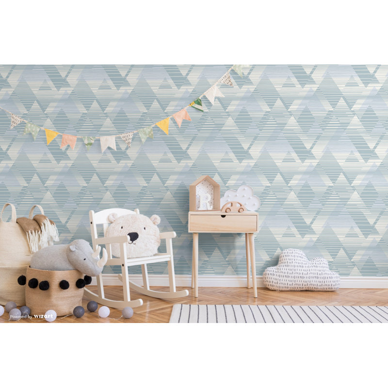Caleena 10m x 53cm Satin Paste the Wall Wallpaper Roll, Light Blue