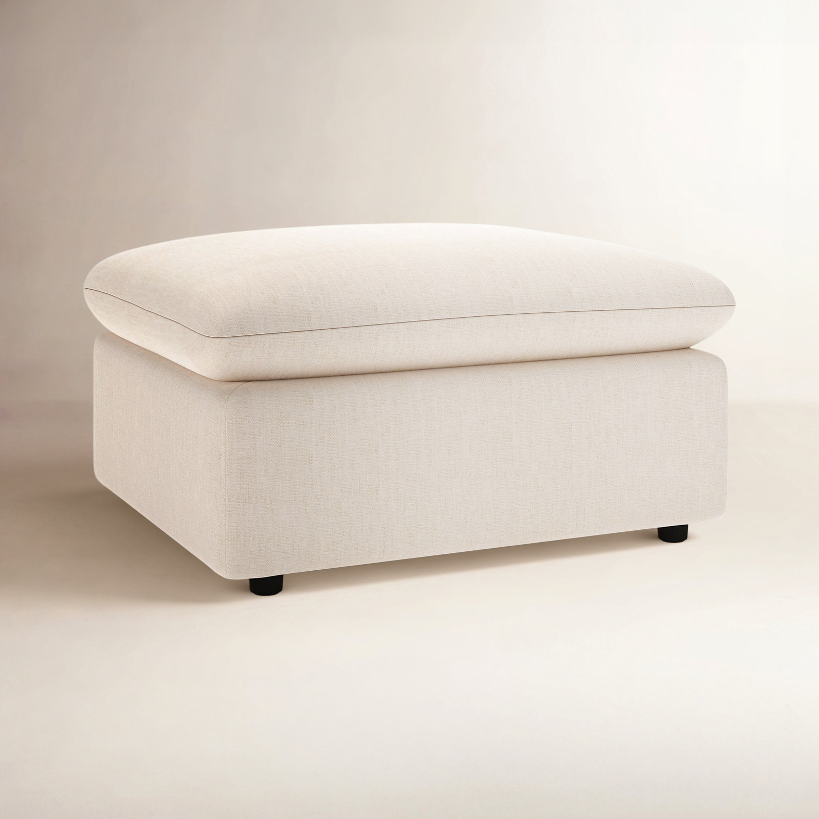 Kallie 38" Ottoman, Nomad Eggshell Crypton® Chenille