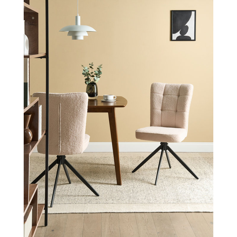 RYAN 49cm H Boucle Upholstered Side Chair, Light Beige