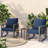 2-Person Outdoor Rocking Chair Set with Table and Cushions-1953454671