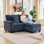 Canapé d'angle modulaire en forme de L avec pouf-979700301