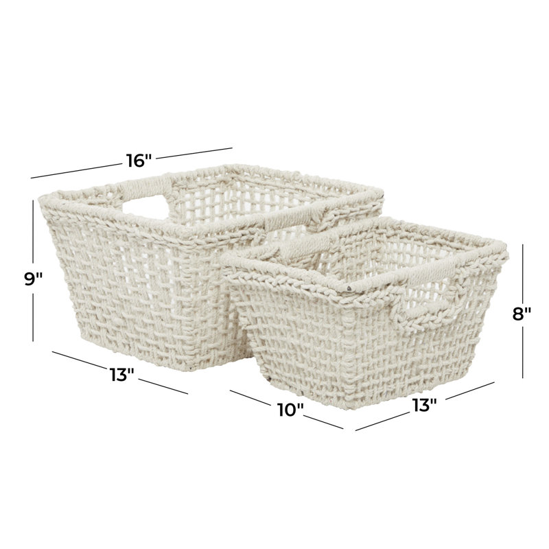 Ensemble de 2 paniers en tissu, Gris clair