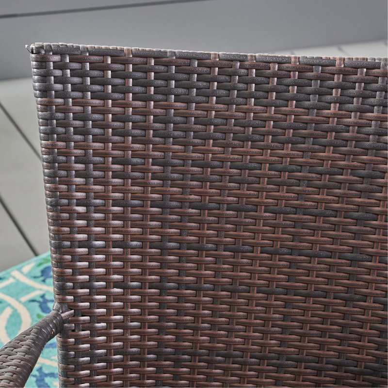 PE WICKER STACKING CHAIR, 1PC, Brown, 1