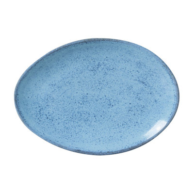 Breeze Oval Dessert Plate 8.86” Ceramic Stoneware - Microwave, Oven, and Dishwasher Safe, by Porto Brasil