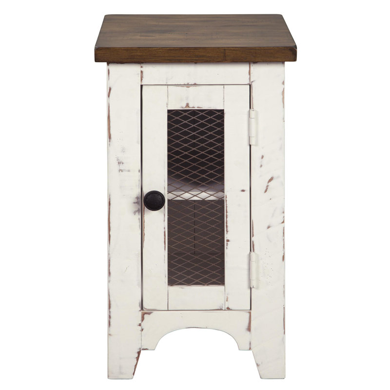 Danira Solid Wood Top End Table, White