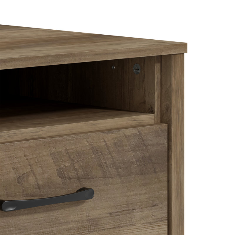 Allysyn Modern 26.1" H 3-Drawer Nightstand, Knotty Oak
