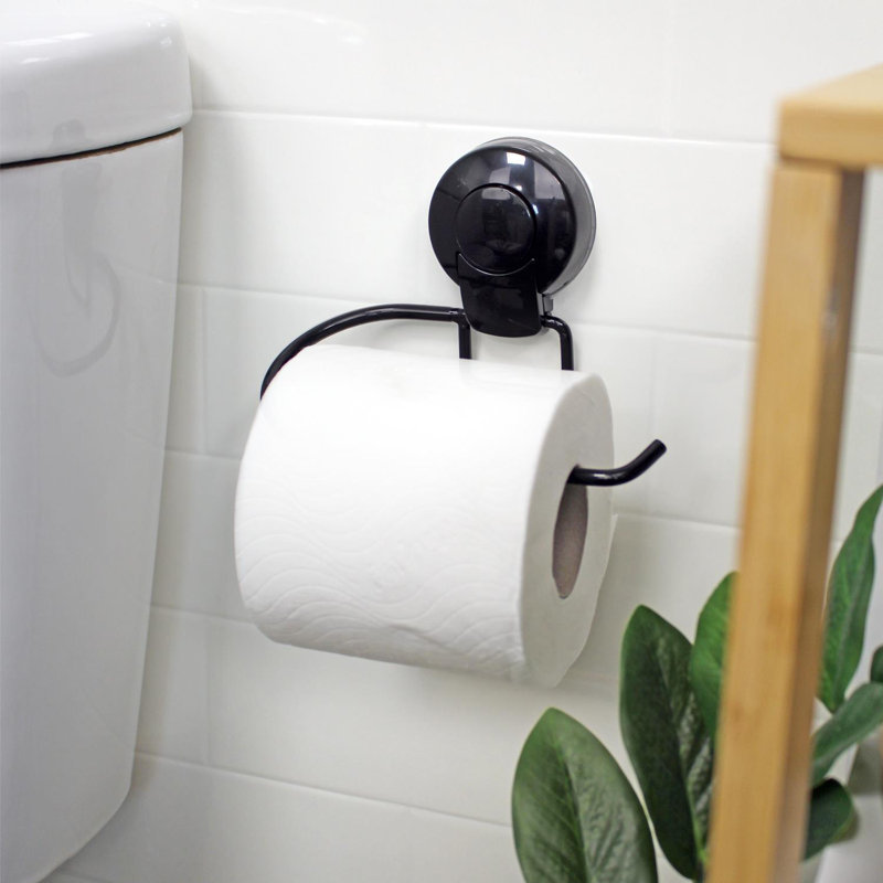 Abhinav Wall Mounted Toilet Paper Holder, Black