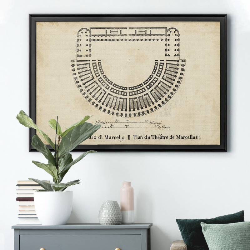 «Plan for the Theatre of» - Cadre photo, impression sur toile, H 18,5 po x l 24,5 po x P 1,5 po, Noir