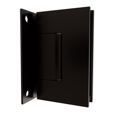 Brixwell V5370RB Charnière de plaque arrière complète à fixation murale 4 po de hauteur pour verre trempé monolithe de 3/8 po à 1/2 po préréglé à 5 degrés Oui Finition bronze huilé