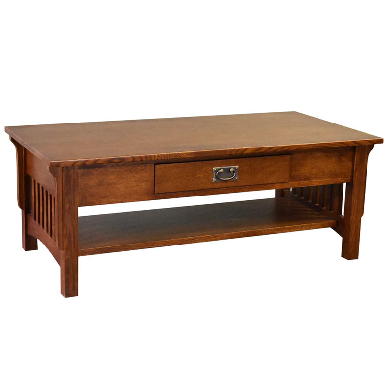 Albano Solid Wood Coffee Table, Walnut Stain