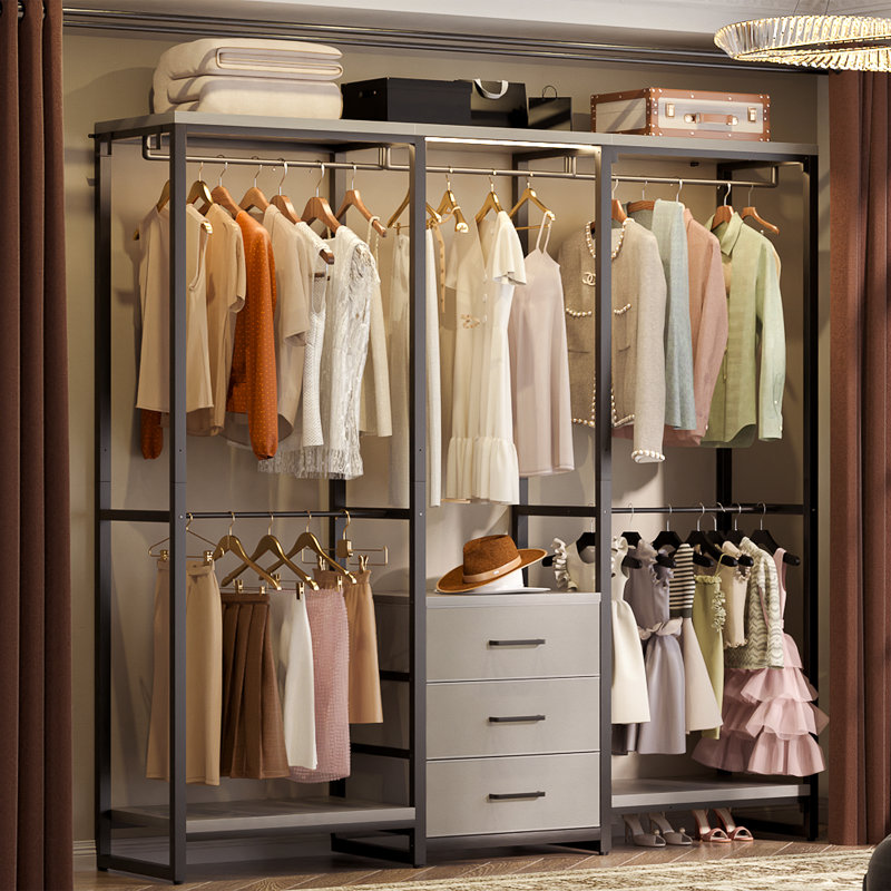 Natalita 39.5'' - 65.5" W Closet System, Black