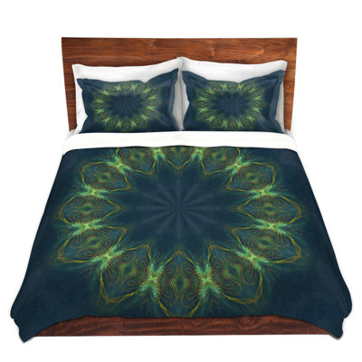 Ensemble de housse de couette en microfibre DiaNoche par Pam Amos - Electric Vibes - vert