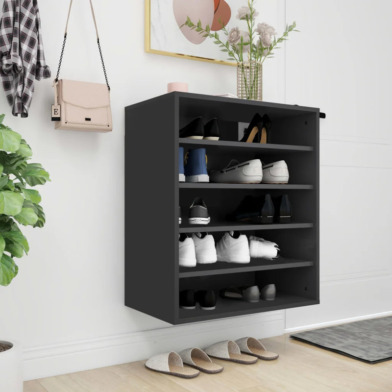 Shoe Cabinet Engineered Wood, Black