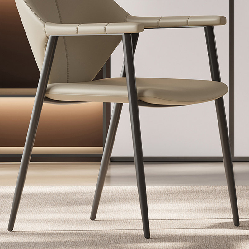 Chaise avec accoudoirs à dossier solide 21,26 "Griege (ensemble de 2)