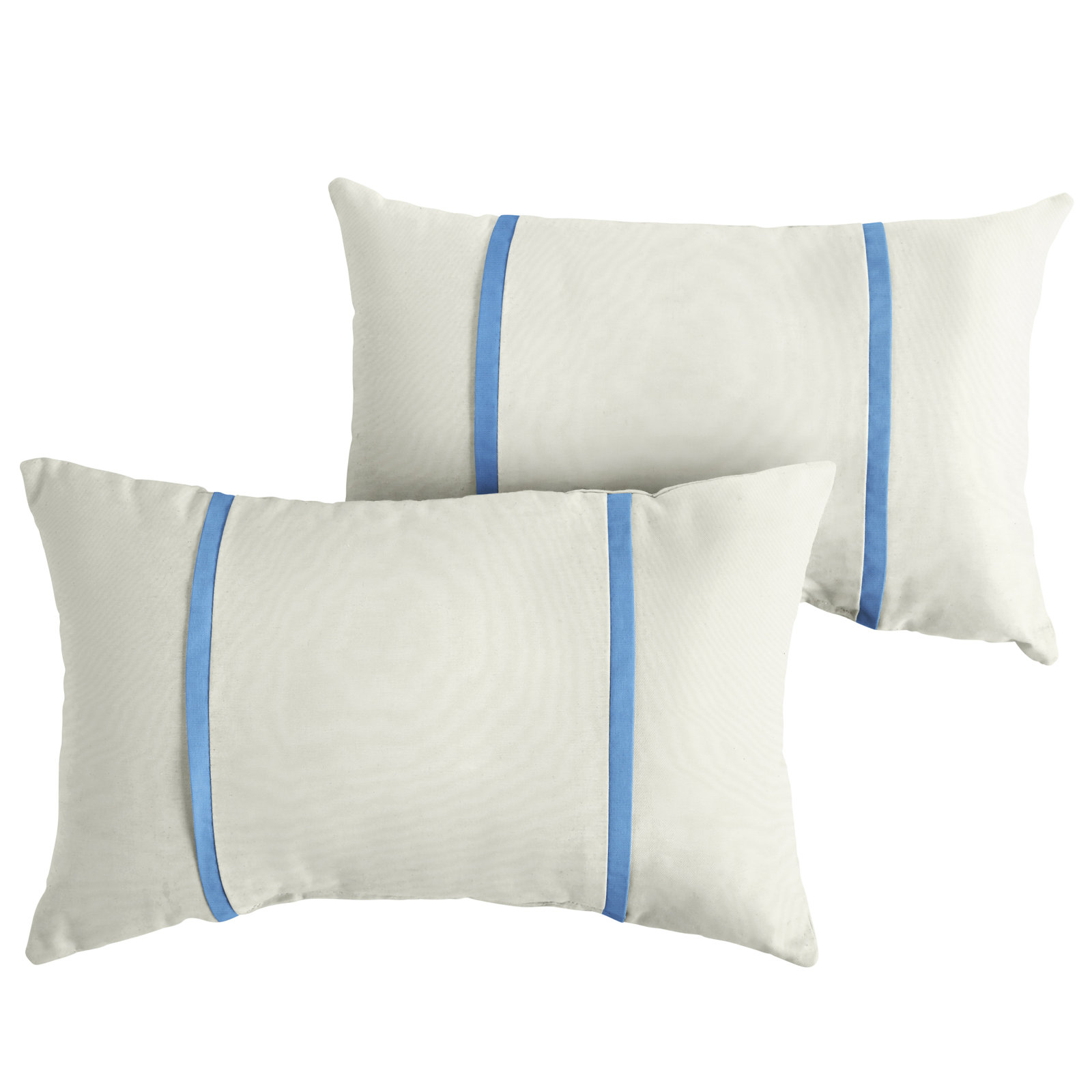 Furston Lumbar Throw Pillow, 16" x 26", White/Capri