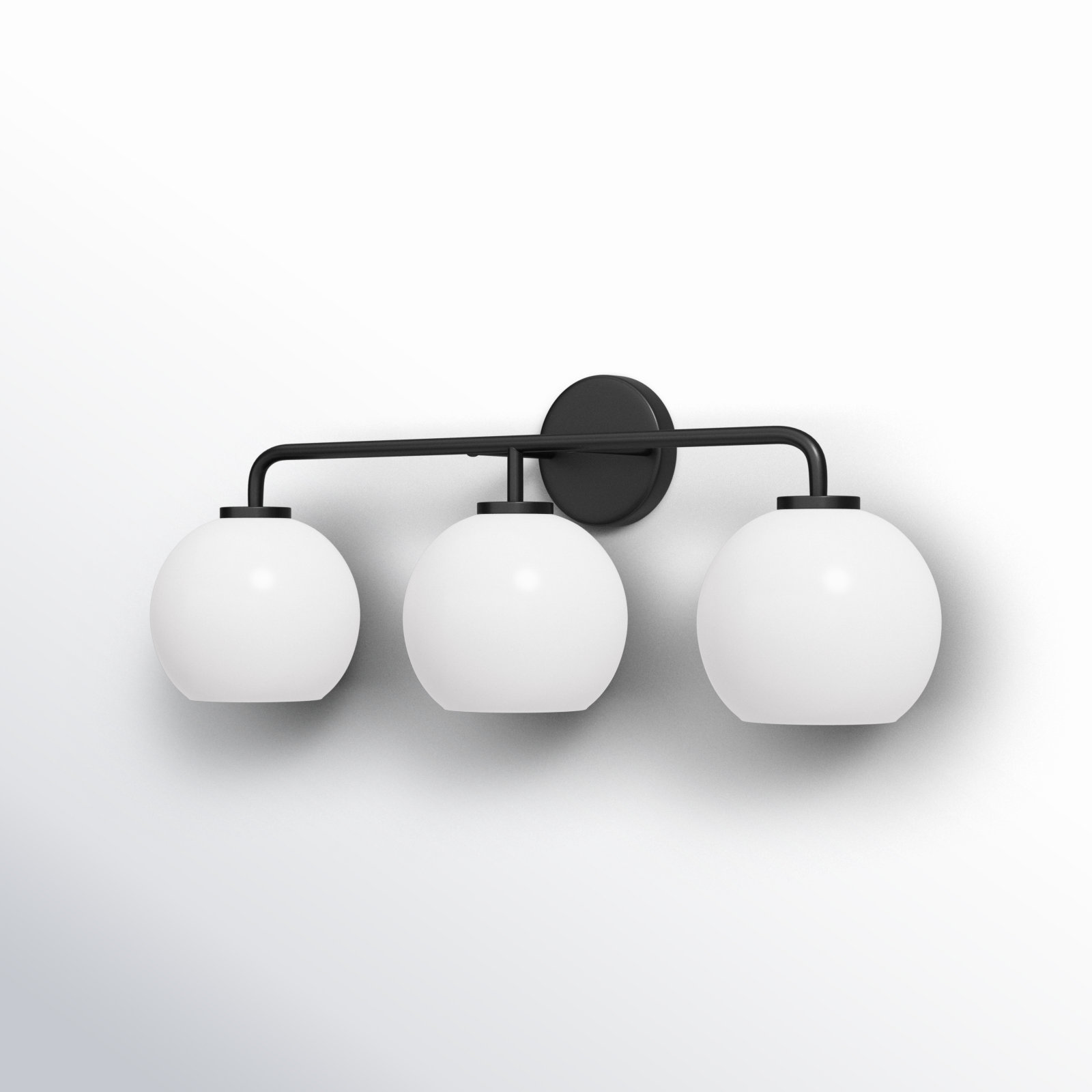 Childerley 3-Light Dimmable Vanity Light, White, Midnight Black
