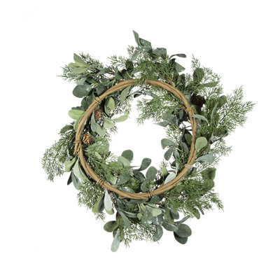 D24" Foliage/Cedar Wreath, Green