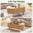 Lift Top Coffee Table with Storage, 40 Inch Modern Fluted Convertible Table with Hidden Compartments for Living Room, Natural Oak-1561644236