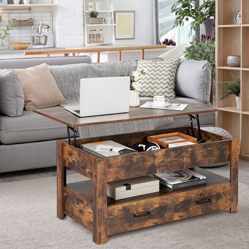 Table basse extensible à 4 pieds avec rangement Khaleesi