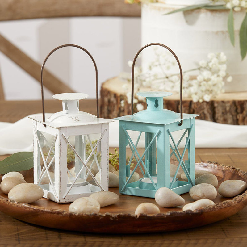 6.5'' H Metal Tabletop Tealight Holder, Blue