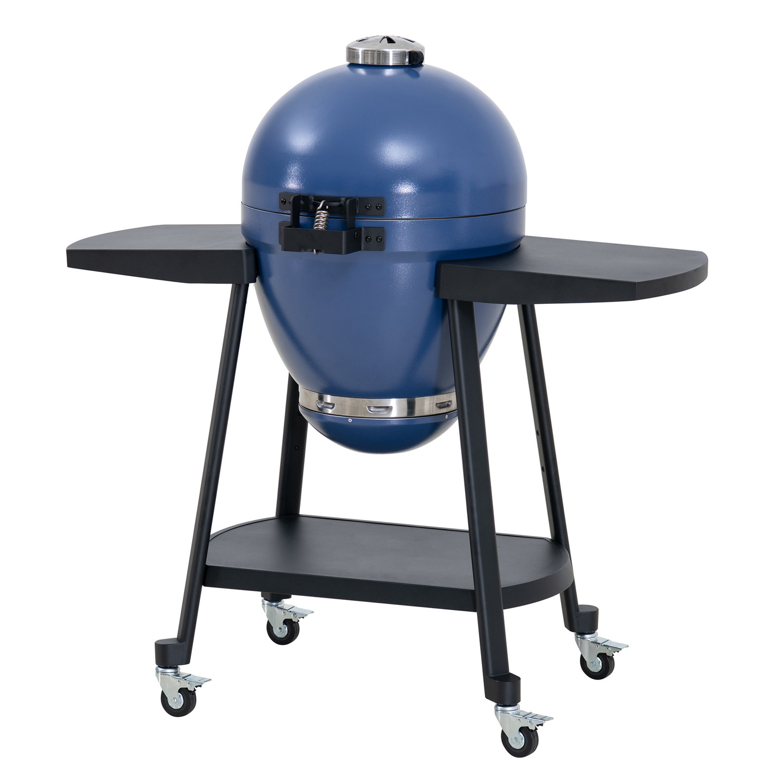 Kamado Grill with Pizza Stone, Navy Blue