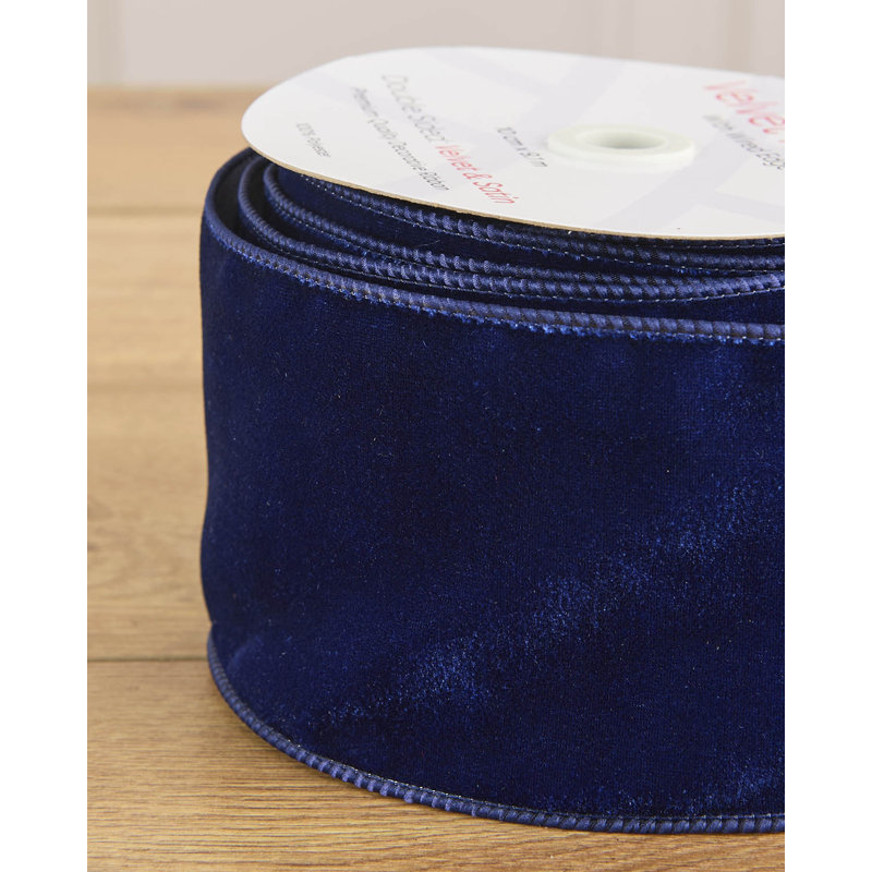 10cm Polystyrene Ribbon, 10 cm H x 10 cm W x 914.4 cm D, navy