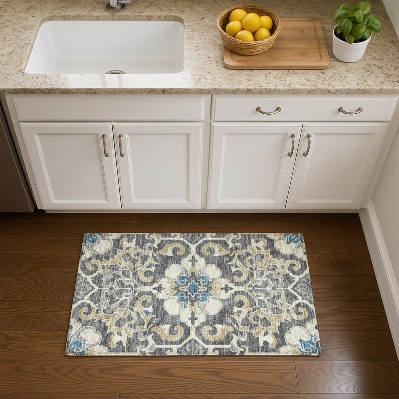 Premium Machine Washable Mayfield AMF1947 Global Rug, Rectangle 1'8" x 2'6"