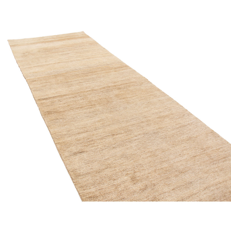 Hand Knotted Wool Area Rug in Beige