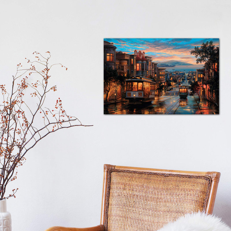 Cable Car Heaven by Evgeny Lushpin - Wrapped Canvas Painting, 30.48 cm H x 45.72 cm W