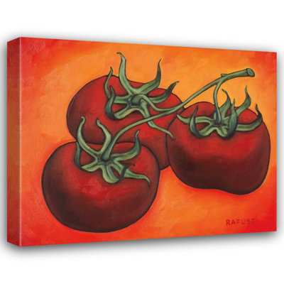 Red Barrel Studio® Rafuse, Will Gallery Wrapped Canvas Art Titled: Three Tomatoes 6331