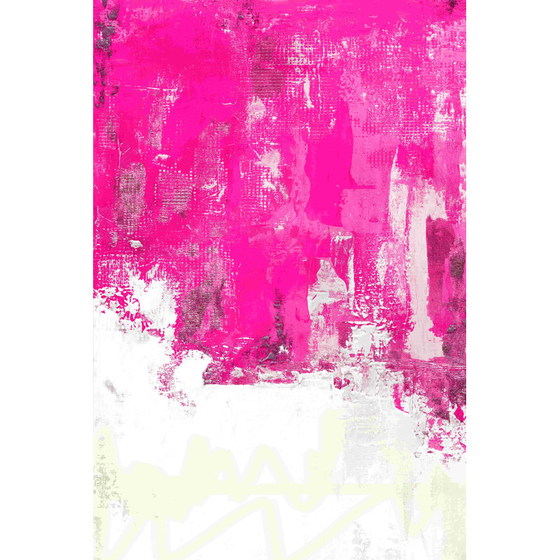Grand rose avec de l'or - peinture sur toile tendue, H 48 po x l 32 po