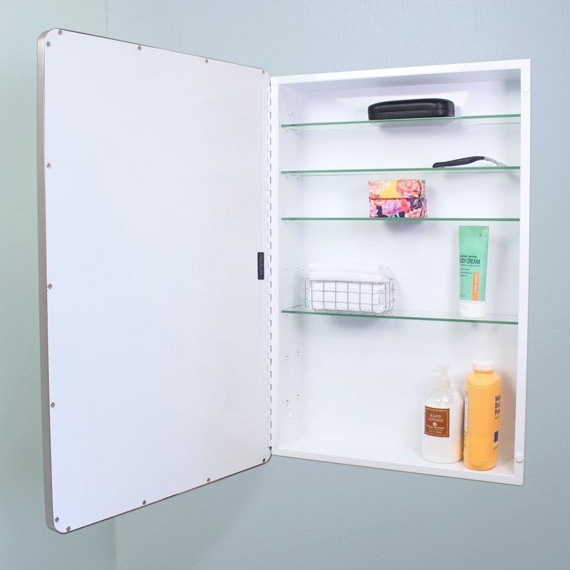 Pharmacie de salle de bain Austin Farmhouse, H 30 po x l 20 po x P 5,5 po, Nickel brossé
