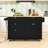 Kitchen Island Set with Drop Leaf, 2 Seating Stools, Storage Drawers and Cabinet-1329511773