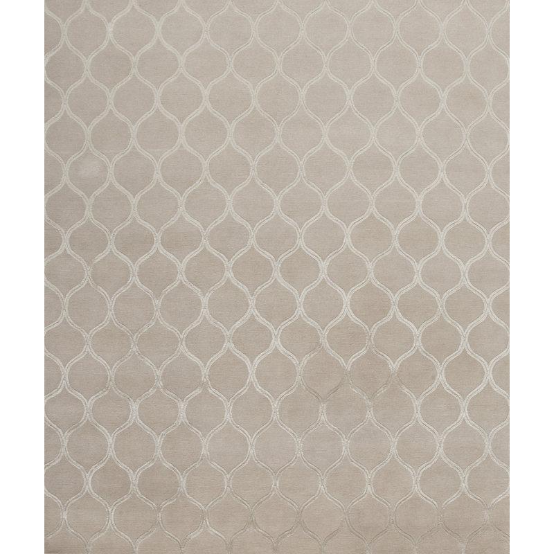 Modern Tibet Hand Knotted Geometric Area Rug, Rectangle 6' x 9'