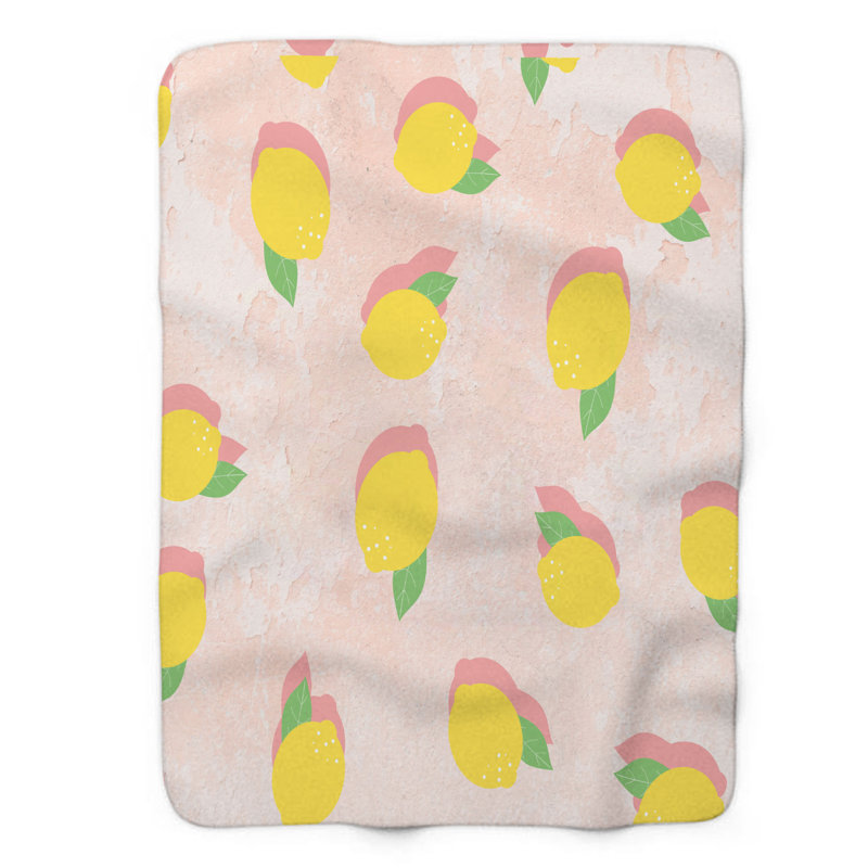 Couverture de sherpa de qualité supérieure 1 pièce Pink Lemonade Pop, L 60 po x L 80 po