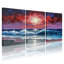 «Nautical & Beach Ocean Waves Sunset Sky Art», ensemble de 3 impressions sur toile-2128657606