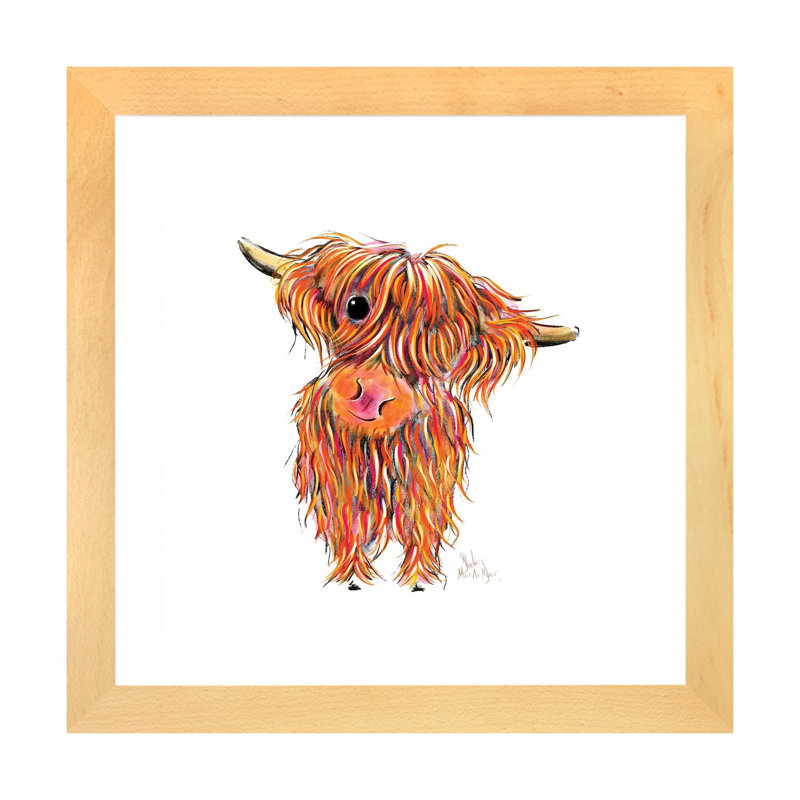 «Boo» par Shirley Macarthur - reproduction d'art, H 16 po x l 16 po x p 1 po, Blanc, Papier avec cadre beige