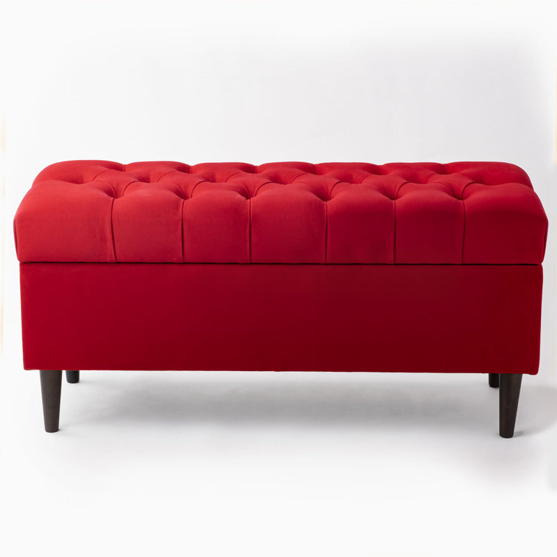 Velvet Upholstered Storage Bench, 47 cm H x 120 cm W x 30 cm D