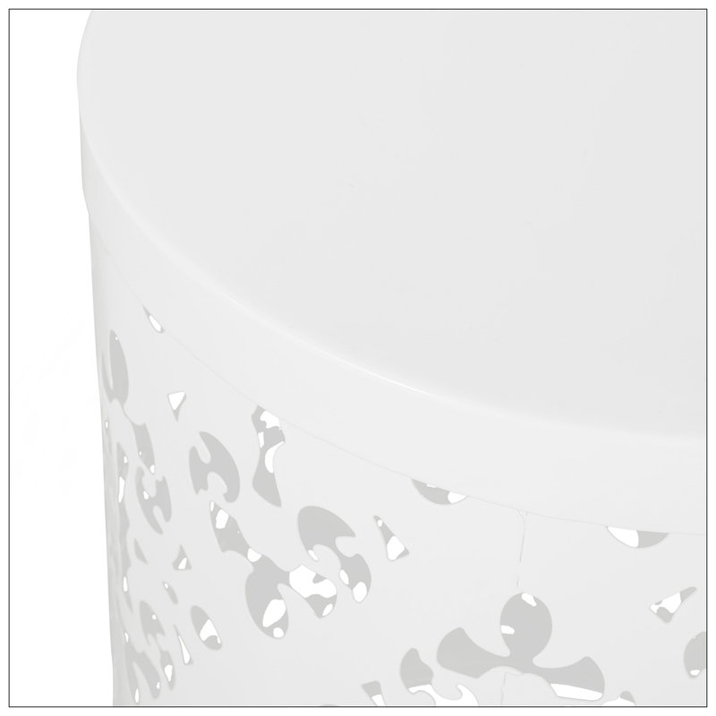 Metal S/2 End Table, White
