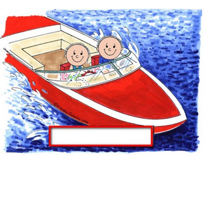 Bateau personnalisé - cadeau de cadre de boule à neige mâle et mâle, H 2,5 po x l 3,75 po x P 1 po, Oui