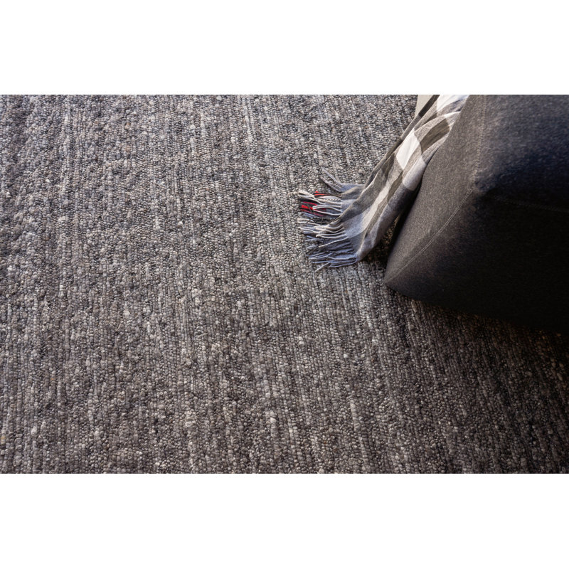 Borelli Wool Area Rug in Dark Gray, Rectangle 9' x 12'