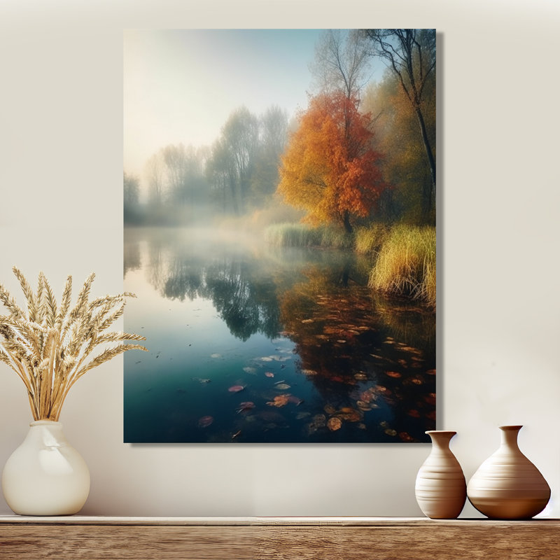 Brume matinale sur le lac Forest, Toile tendue, H 20 po x l 12 po